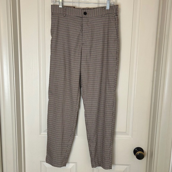 H&M Pants - H M Slim Fit Houndstooth Print Elastic Waist Pants Women Size S